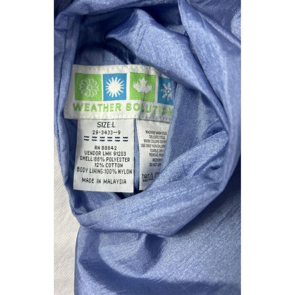 Weather Solutions‎ Mens Size L Navy Blue Reversible Loose Fit Rain Jacket Chore - Picture 9 of 12